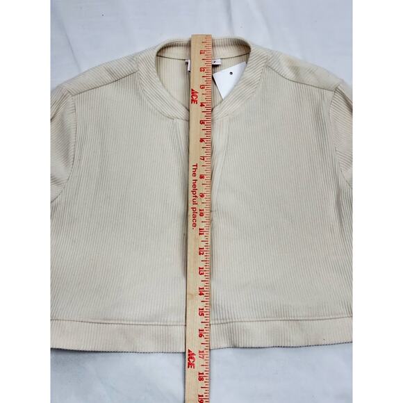 Ingrid & Isabel Maternity Cream Ribbed Henley Cropped XS Cottagecore Cozy - Picture 4 of 6